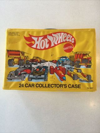 Vintage Mattel - 1983 Hot Wheels Yellow 24 Car Collectors Case 8227 Both Trays