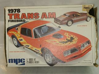 Vintage Mpc 1978 Trans Am Firebird Model Kit 1 - 7815