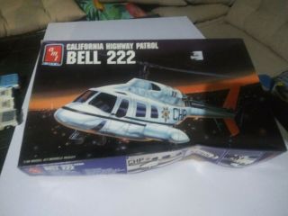Vintage Amt California Highway Patrol/police Bell 222 Helicopter Kit 1/48th.