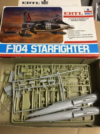 F - 104 Starfighter 1/72 Scale Ertl Esci Vintage Model Kit - No Decals