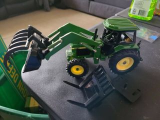 Ertl John Deere 3350 Tractor 1/32 Scale Diecast Metal With Attachments