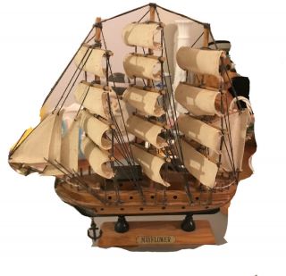 Vintage Ship Gorch Fock Wood Model Sailing Ship Assembled Approximately 8” X 8”