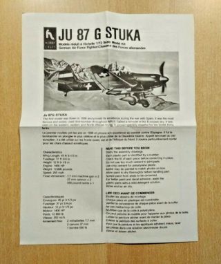 49 - 1241 HOBBYCRAFT 1/72nd Scale JUNKERS Ju 87G - 2 STUKA Plastic Model Kit 3