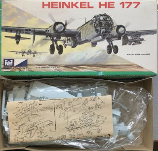 Vintage Mpc Rebox Of Airfix 1/72 Heinkel He 177,  1200 - 200,  Parts