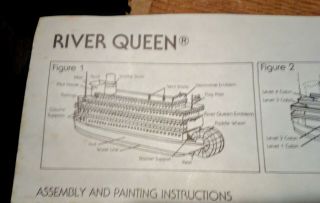 Wood Ship Model " River Queen " Paddle Wheel River Boat