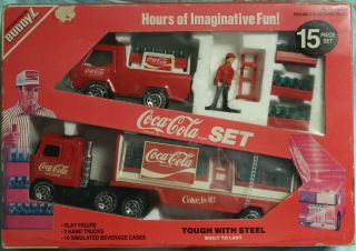 Buddy L 15pc Coca Cola Set Never Played With 1989