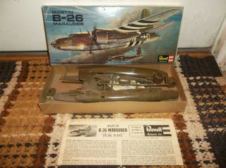 Vintage 1966 Revell 1/72 Martin B - 26 Marauder Open Box Complete Kit