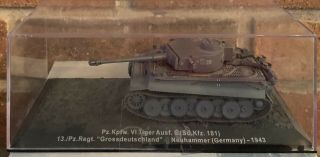 Altaya Panzer Kpfw Tiger 1:72 Scale Diecast German Tank Wwii W Display Case