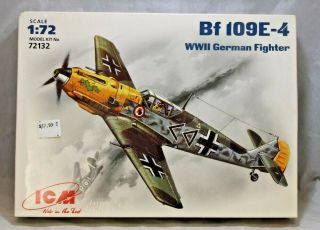 Icm Dragon 1:72 Scale Model Kit 72132 Bf 109 E - 4 Wwii German Fighter