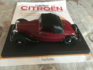 Voiture Miniature Citroen Traction 7C Cabriolet Hachette au 1/24 3