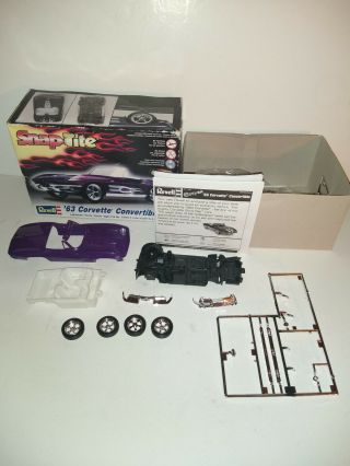 Revell Snap 63 Corvette Convertible Model Car Junkyard Parts Kit,  Not Complete