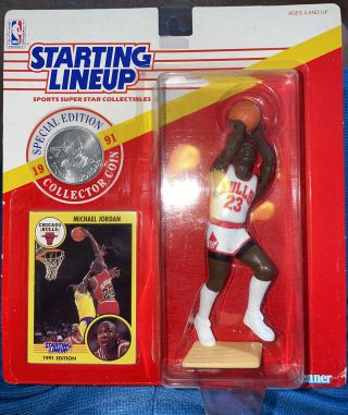 1991 Michael Jordan Starting Lineup - Complete In Package W/coin