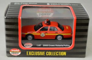 Model Power 19407 Crown Victoria Fire Chief Auto 1:87 Scale Mint/display/box