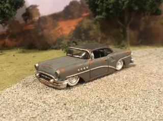 1955 Buick Century Rusty Weathered Barn Find Custom 1/64 Diecast Junkyard Car