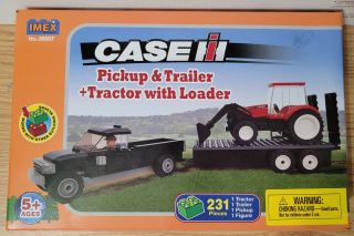 Imex Case Ih Pickup W/trailer Tractor Front Loader Farm International Harvester