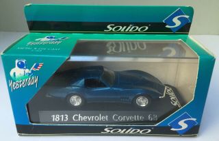 Chevrolet Corvette 68 Bleu Métal - Solido Yesterday 1813 - 1990’s - Neuf