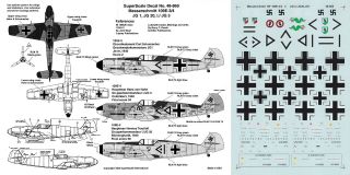 Superscale Decals 1/48 Messerschmitt Bf 109e - 3/4 Jg 1 Jg 3 I.  /jg 20 (luftwaffe)