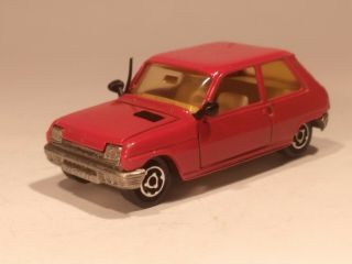 Vintage Majorette 257 Renault 5 Red W/ Black Trim 1/55 France