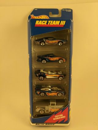 Vintage Hot Wheels Gift Pack Race Team Iii 3 18836 Mattel 5 Cars 1997