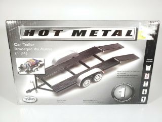 Testors 234 Hot Metal Car Trailer 1:24 Scale Model Kit Open Box No Axles