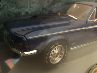 1:18 1968 Ford Mustang GT 428 Cobra Jet Fastback Blue ERTL American Muscle 3