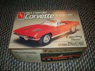 Amt Ertl 1963 Chevrolet Corvette Convertible 1/25 Car Model Kit Build 1of 2 Ways