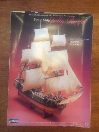 Lindberg Jolly Roger Pirate Ship - 16” 1990 Made In Usa Model Kit.  70874 Niob