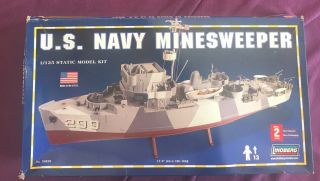 Lindberg 1/125 Scale U.  S.  Navy Minesweeper 70830 Plastic Model Kit Niob