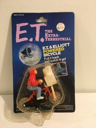 Vintage 1982 E.  T.  Et And Elliott Powered Bicycle Moc Bike Figure Ljn