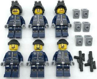 Lego 6 Swat Team Miniigures Men Police Figures Guys
