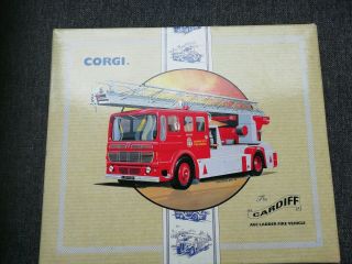 Corgi 1/50 Scale Model Fire Engine 97385 - Aec Ladder Fire Vehicle - Cardiff