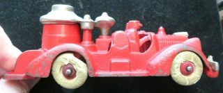 Vintage Hubley Cast Iron 6 1/2 " Red & Nickel Trim 2254 Fire Engine Pumper