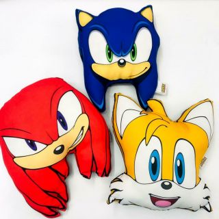Sonic The Hedgehog Set Of 3 Pillow Cushion Modern Sonic,  Tails And Knuckles