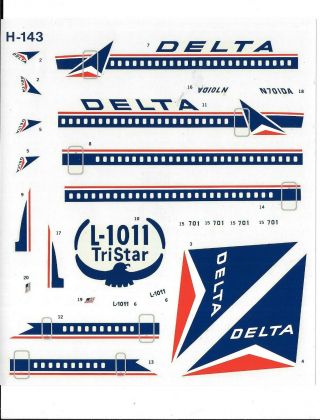 Loose,  Delta L - 1011 Tri - Star For Revell Kit,  No Instructions 1/144 H - 143 Lrg