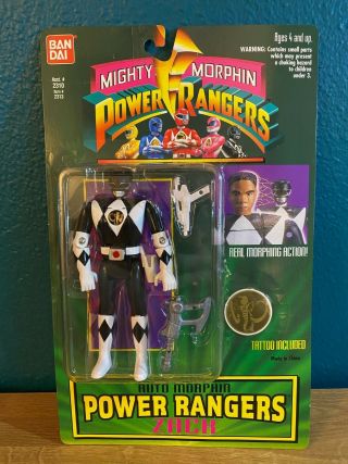 1994 Blue And Black Power Rangers Action Figure Set Of 2 Bandai 2310 2313 2315