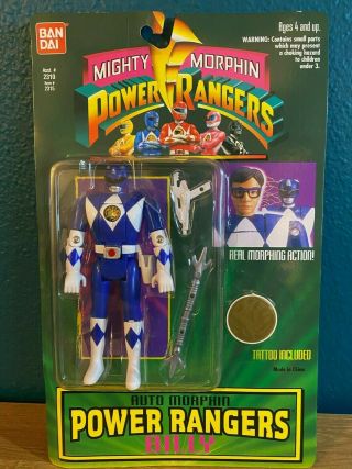 1994 Blue AND Black Power Rangers Action Figure Set of 2 Bandai 2310 2313 2315 3