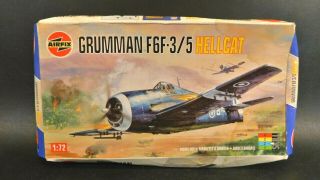 Vintage Airfix Grumam F6f - 3/5 Hellcat 1/72 Scale Model Kit 02023