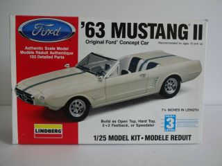 350 - 1/25 Scale - 1963 Mustang Ii Concept Car - Started - Build,  Parts