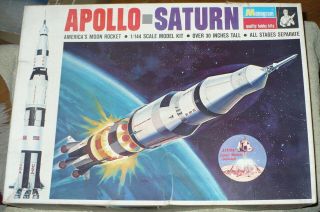 Apollo Saturn Moon Rocket Built Plastic Model Kit Monogram Ps193 1/144