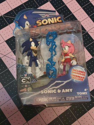 Sonic The Hedgehog & Amy Rose Figure Set Nip Tomy Sonic Boom Usa Only