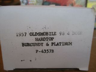 1957 Oldsmobile 98 Promo Box Only Burgundy & Platinum Johan Excel P - 4357b