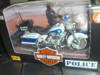 Toy Maisto 1:18 Harley Davidson Boston Police Dept Motorcycle Series 4 Diecast