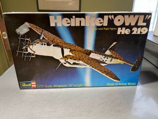 1973 1/72 Revell H - 160 Heinkel " Owl " He 219 Radar Eyed Night Fighter