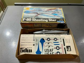 Vintage Airfix/mpc Model Kit 1/72 F - 80 Shooting Star " First Us Oper Us Jet Fghtr