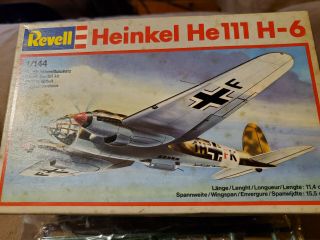 1/144 Revell Heinkel He111 H - 6 Wwii German Bomber Model Kit
