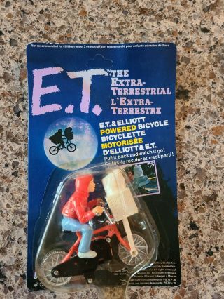 Vintage 1982 E.  T.  Et And Elliott Powered Bicycle Moc Bike Figure Ljn Unpunched