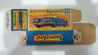 Vintage Lesney Matchbox Superfast Rolls Royce Silver Shadow - No 69 Box Only