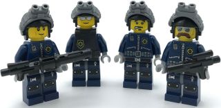 Lego 4 Swat Team Minifigures Men Figures Police People
