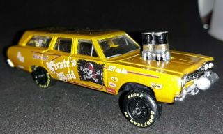 Custom 1/64 Scale 1969 Plymouth Satellite Wagon Gasser " Pirates Maid " Rubber Tires