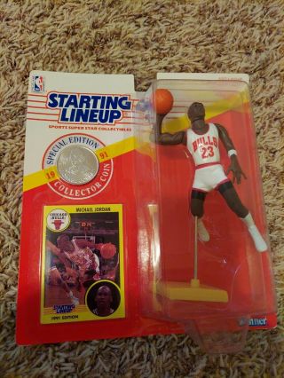 1991 Michael Jordan Starting Lineup Figurine,  Dunking,  In Package,  Kenner